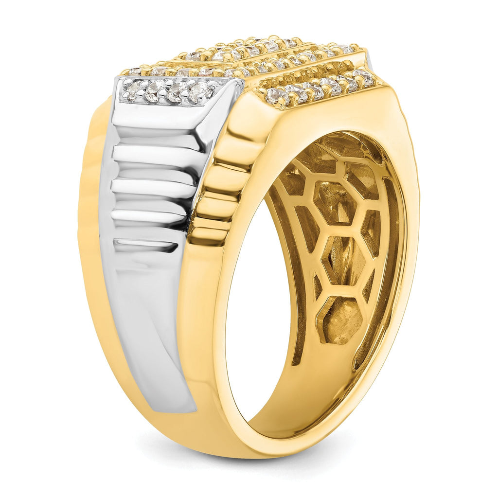 14k Two-Tone 1 carat Lab Grown Diamond VS/SI+ G+ Men's Ring