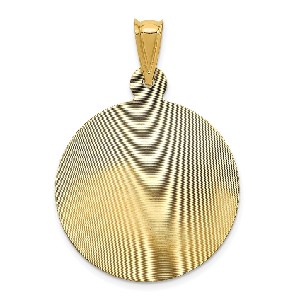 14K Gold & Rhodium Lady of Guadalupe Pendant with Diamond-Cut Polished Finish