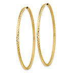 10k Diamond-cut Square Tube Endless Hoop Earrings