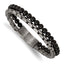 Stainless Steel Brushed Antique Bronze-plated Agate Beaded Bracelet with . Extension for Men