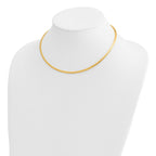 14k Polished 3mm Standard Weight 16 inch Domed Omega Necklace
