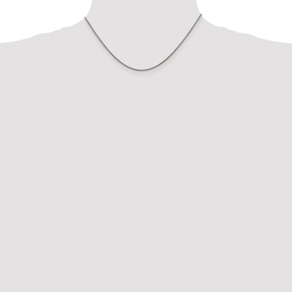 Polished Snake Chain Necklace in Sterling Silver, 1.2mm