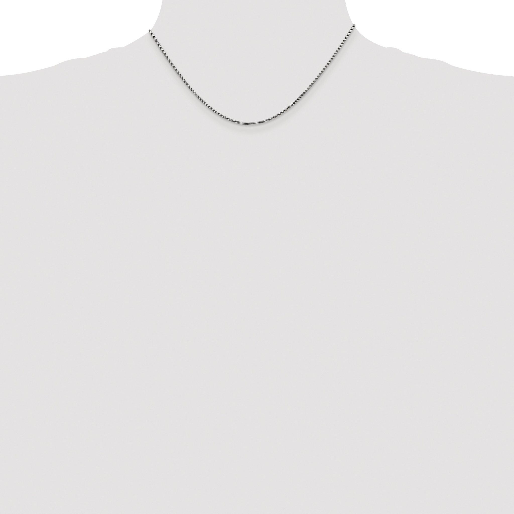 Polished Snake Chain Necklace in Sterling Silver, 1.2mm