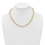 14k Polished 6mm Oval and Circle Link 18 inch Necklace