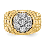 14k 1 carat AA Diamond Mens Cluster Ring