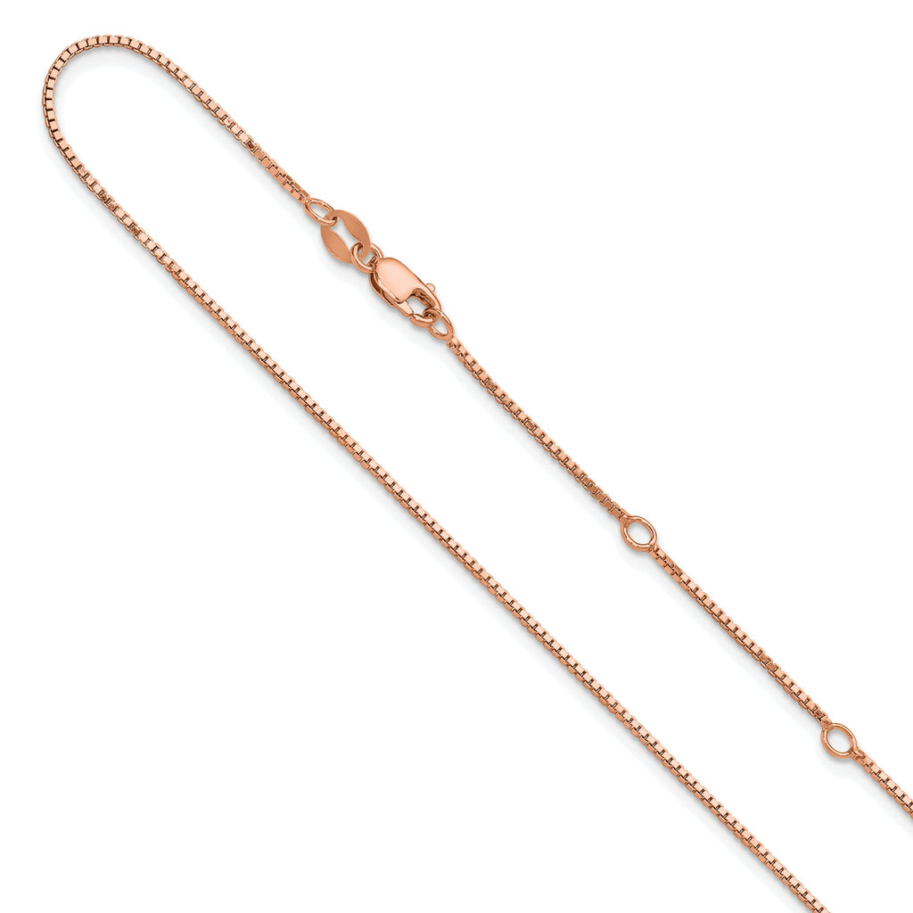 Adjustable Box Chain in Rose Gold-Plated Sterling Silver