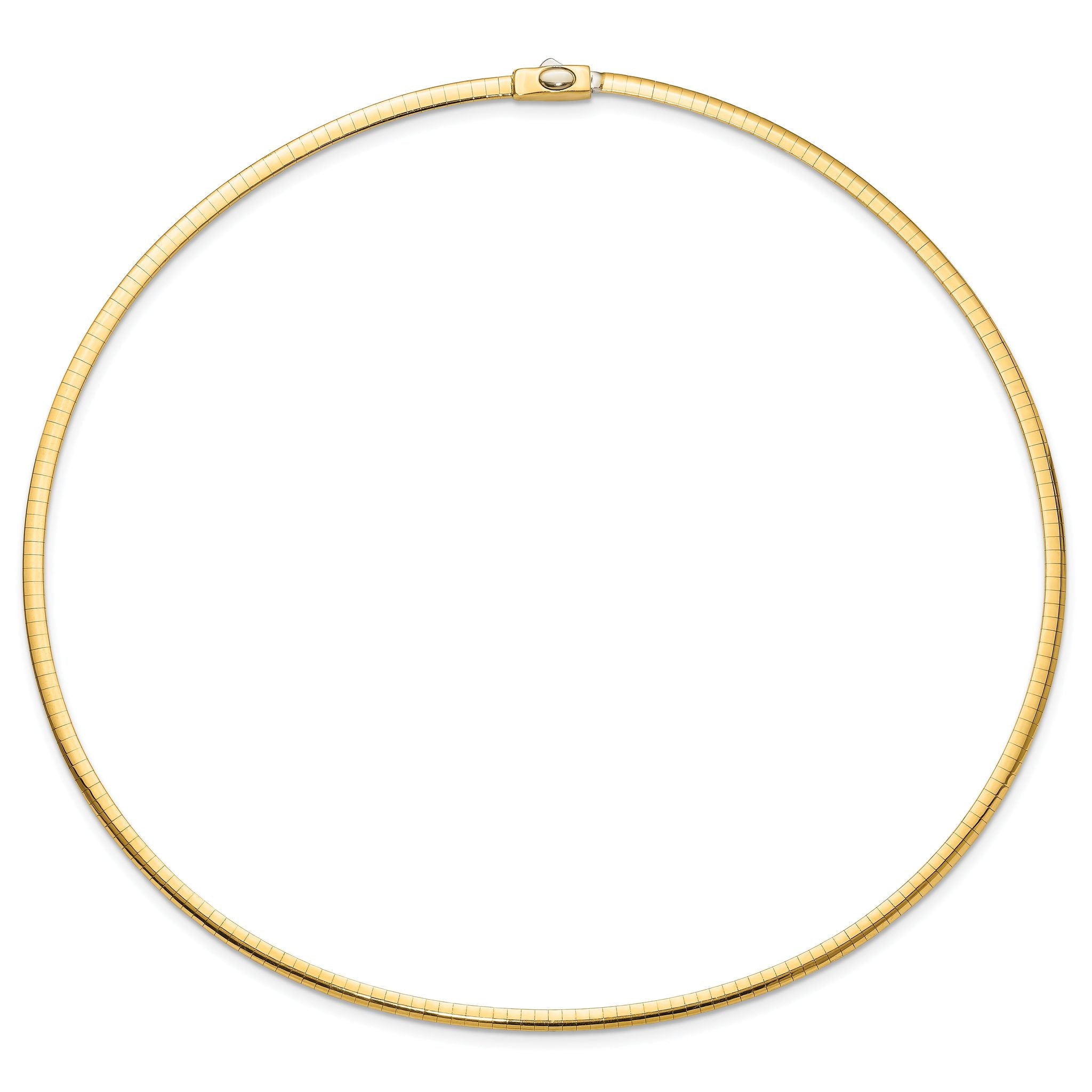 14K 3mm Two-tone Reversible Omega Necklace