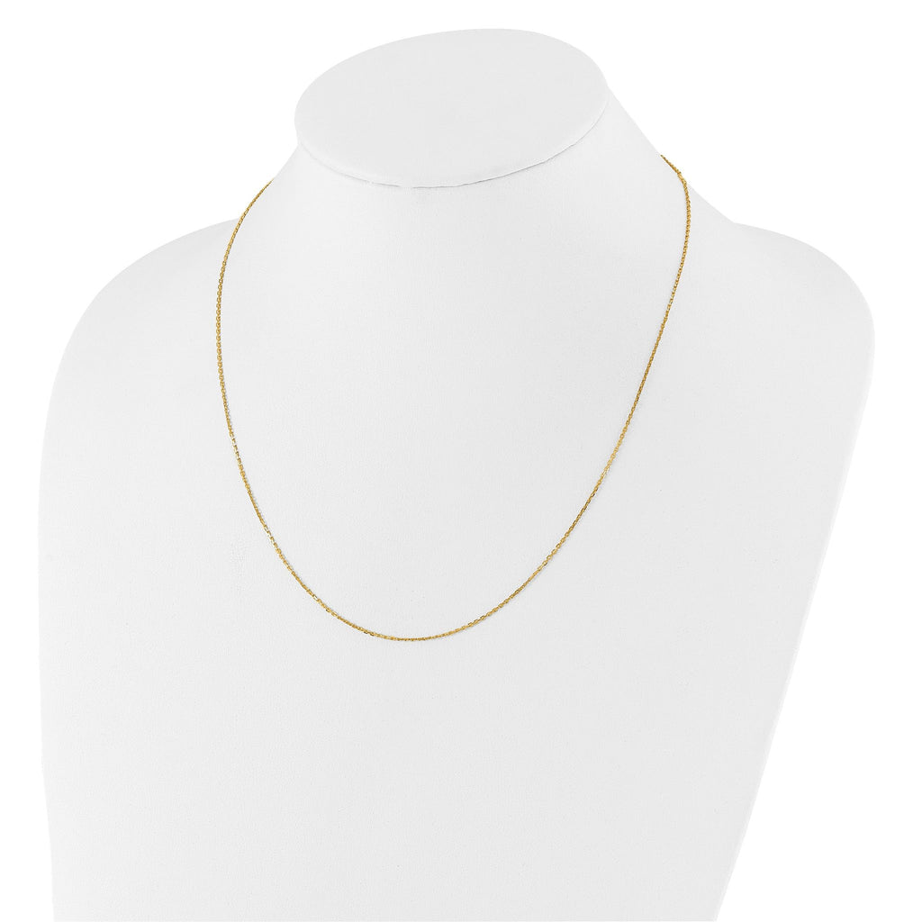 Diamond-Cut Square Cable Adjustable Chain in 14K Yellow Gold