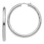 Sophia Jewelers Sterling Silver Rhodium-Plated Hoop Earrings Polished Elegance