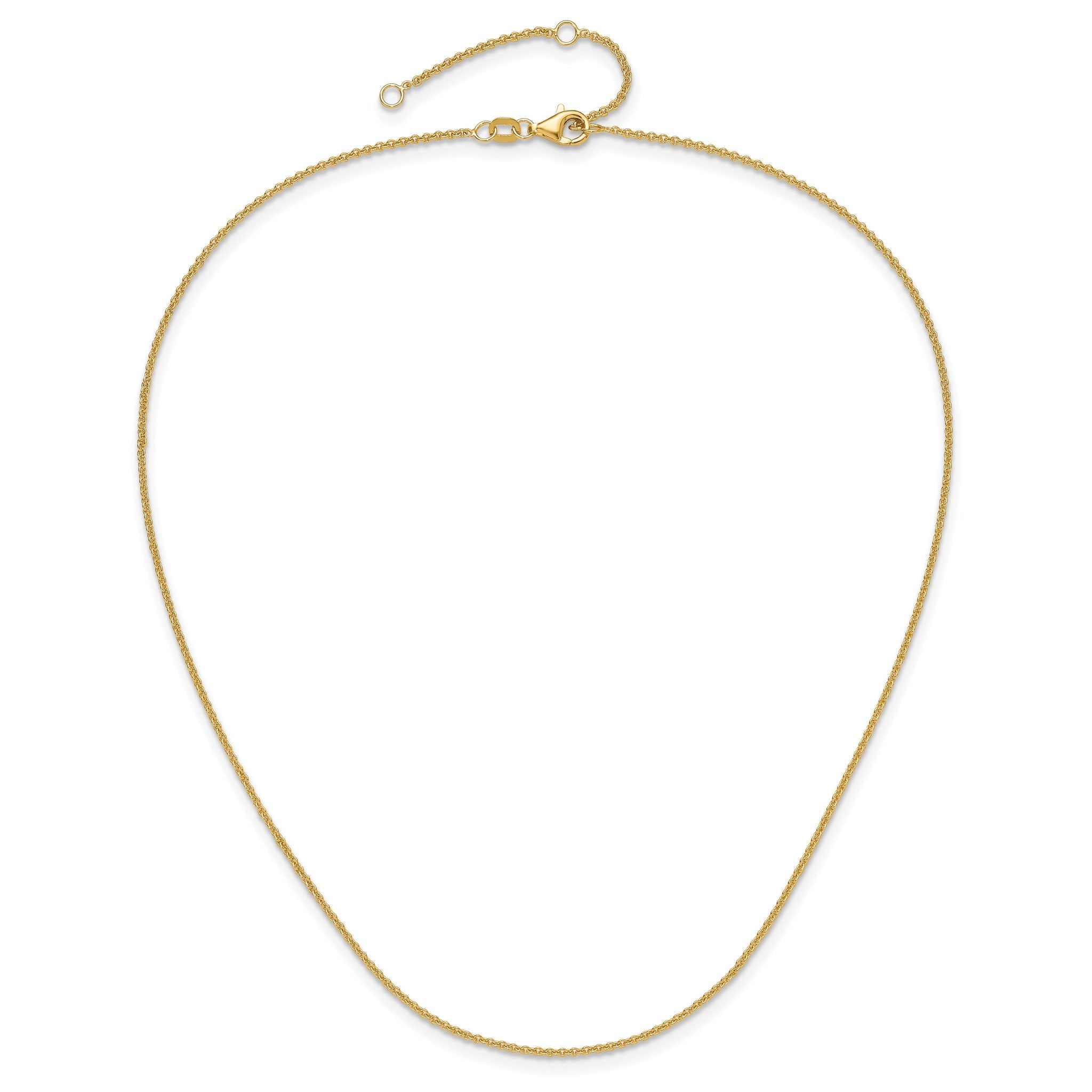 1.4mm 10K Yellow Gold Round Cable Chain
