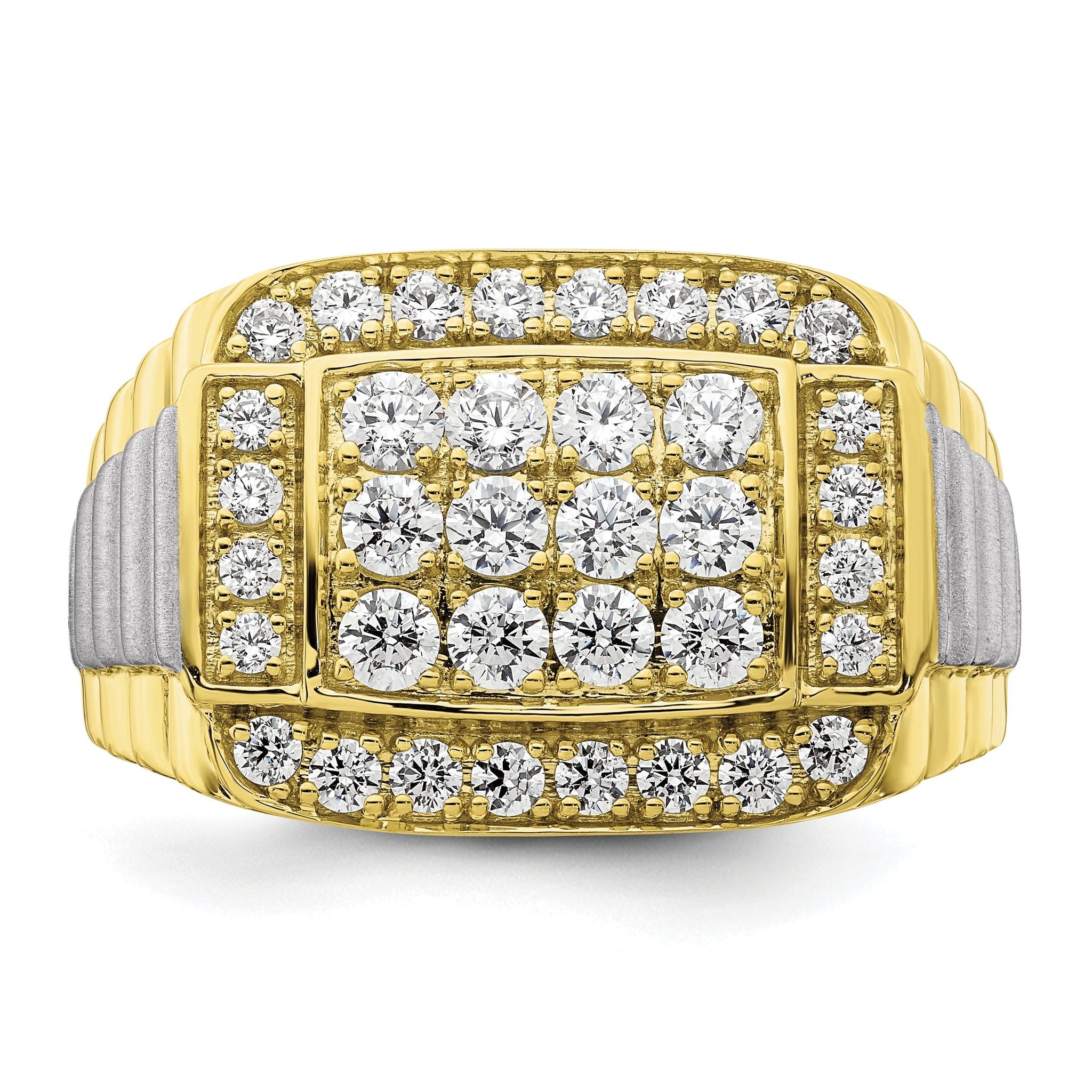 IBGoodman 10k Two-Tone 1 3/8 carat Lab Grown Diamond VS/SI+ G+ Men's Ring