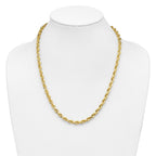 14K 7 inch 5.5mm Diamond-cut Rope with Fancy Lobster Clasp Chain