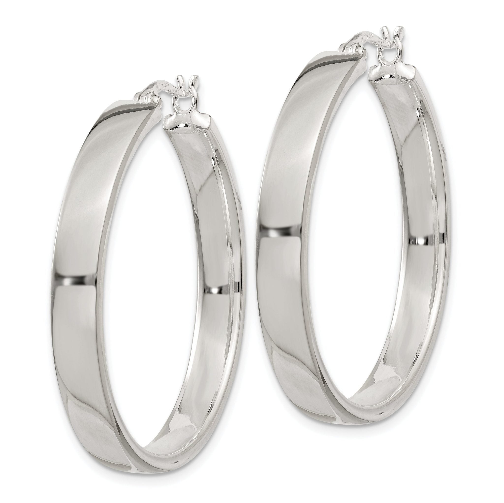 Sterling Silver 5x31mm Hoop Earrings Secondary image