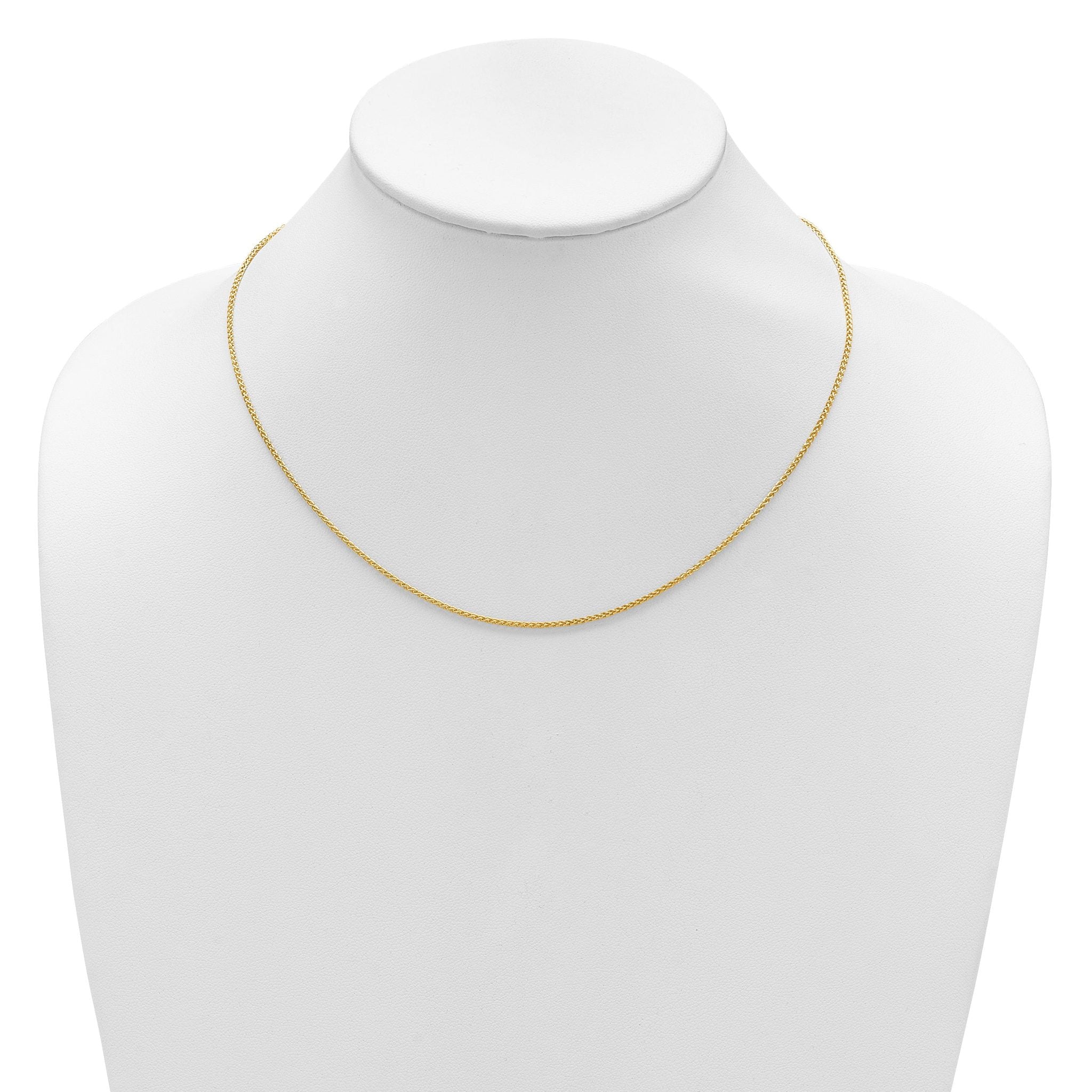1.5mm 10K Yellow Gold Spiga Wheat Chain