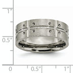 Grooved Wedding Band in Titanium, 8mm