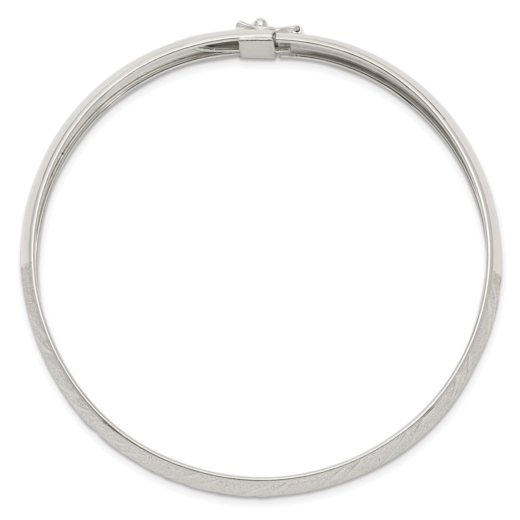 Sterling Silver 10.5mm Polished D/C Flexible Bangle Secondary image