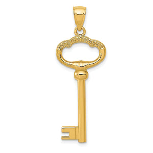 Key to My Heart Charm in 14K Yellow Gold, 42mm - Sophia Jewelers