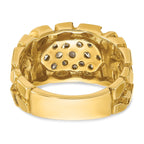 14k Mens 1/2 carat Diamond Nugget Cluster Complete Ring