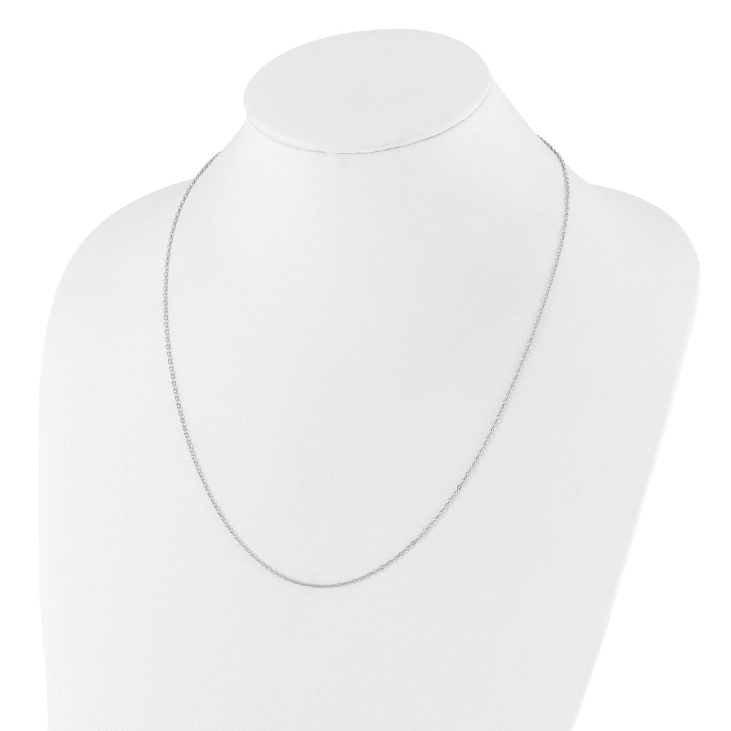 Sterling Silver RH-plated Adjustable 1.4mm Cable Chain