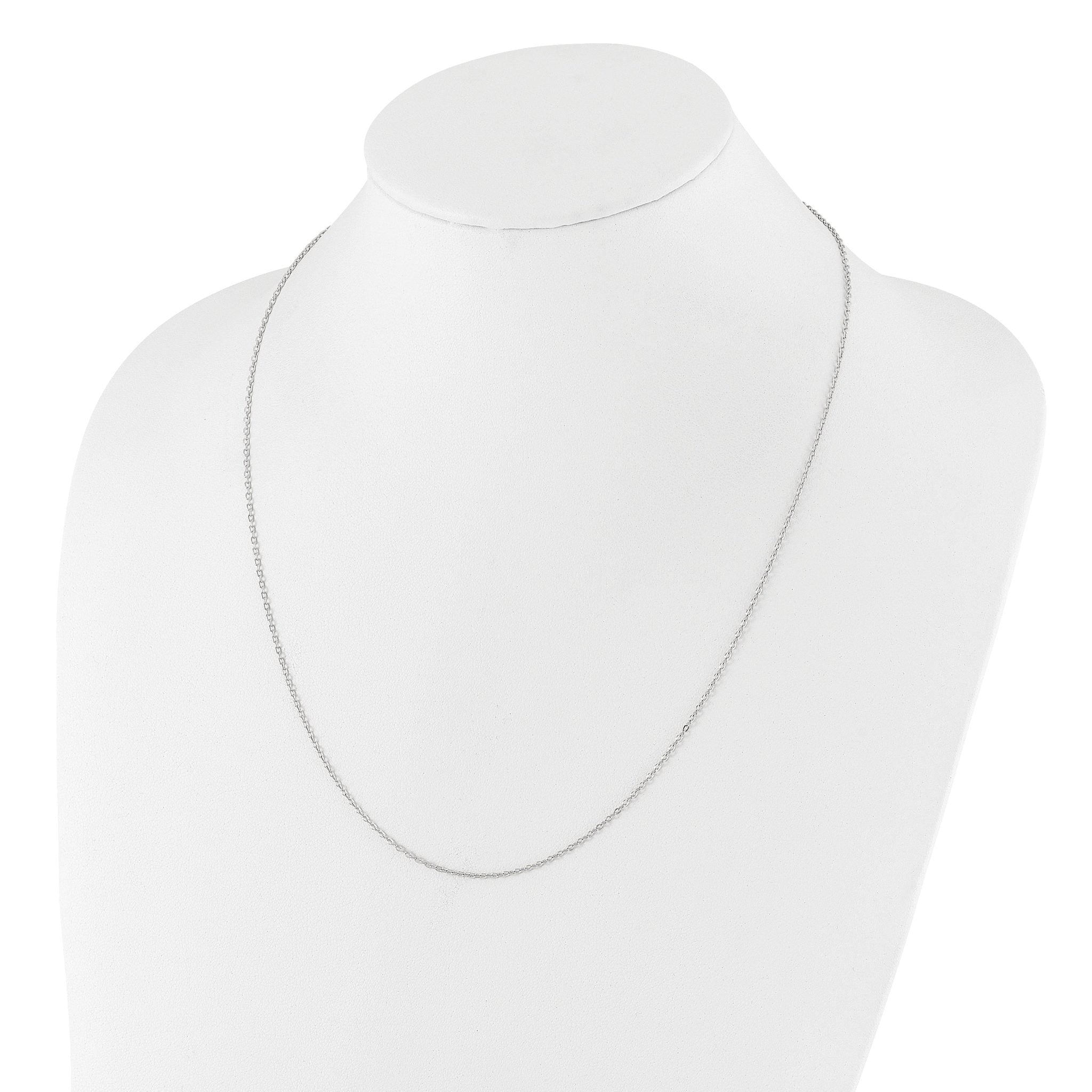 Sterling Silver RH-plated Adjustable 1.4mm Cable Chain