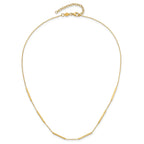 10K Polished 6 Bar Stations 16in with 1.5in ext Necklace