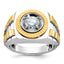 10k Two-tone Men's Polished and Textured Ring Mounting (No Stone Included) (No Stones Included)