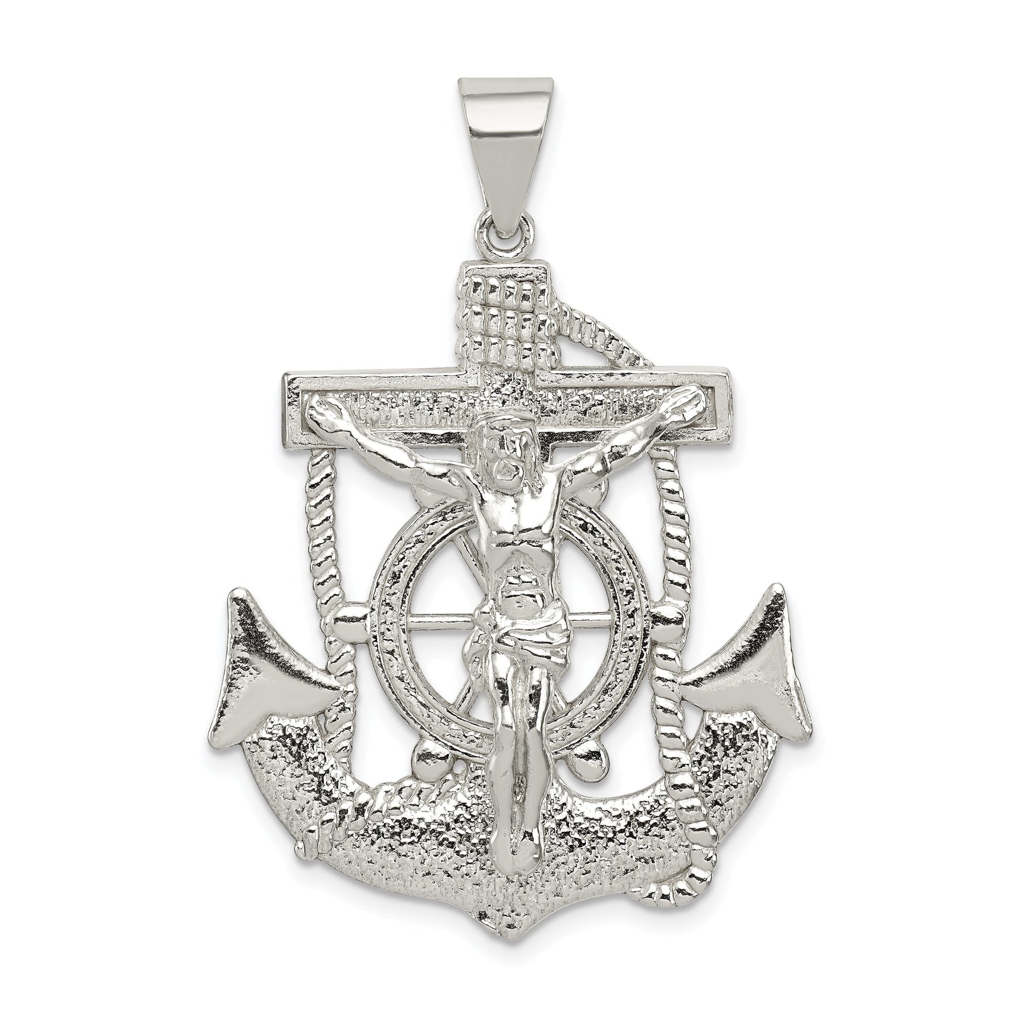 Sterling Silver Polished Mariner Crucifix Pendant Main image