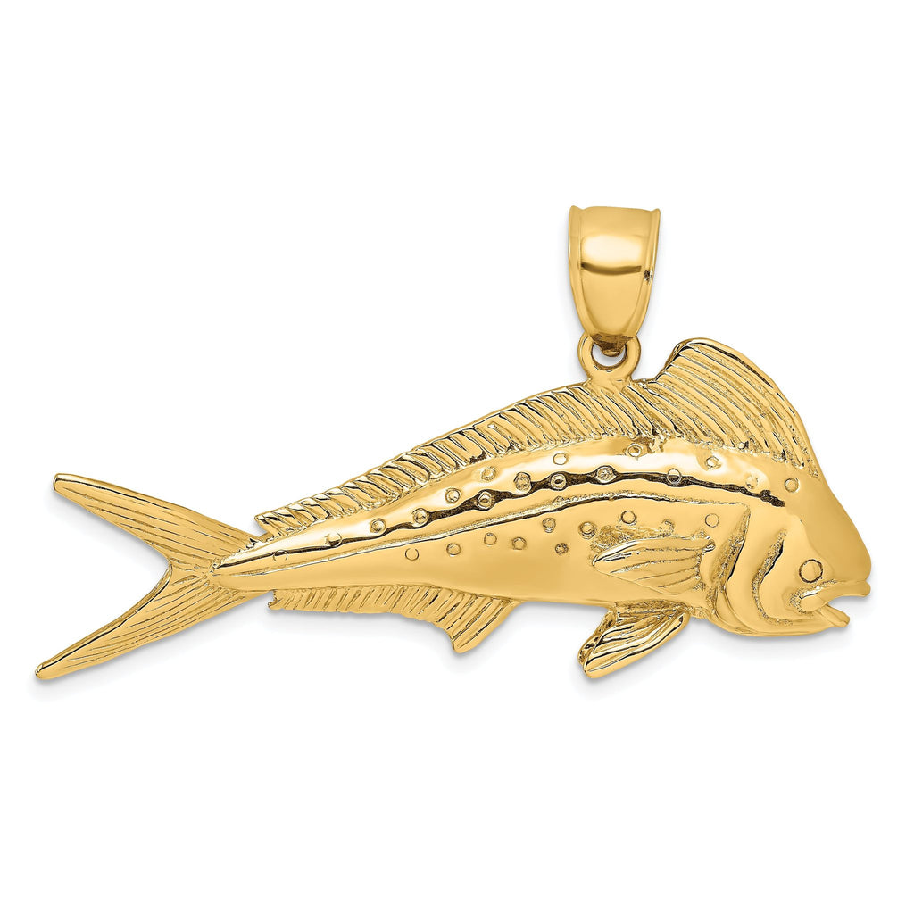14K 3-D Female Dorado (Mahi-Mahi) Charm