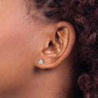 Stainless Steel Polished Cubic Zirconia Stud Earrings