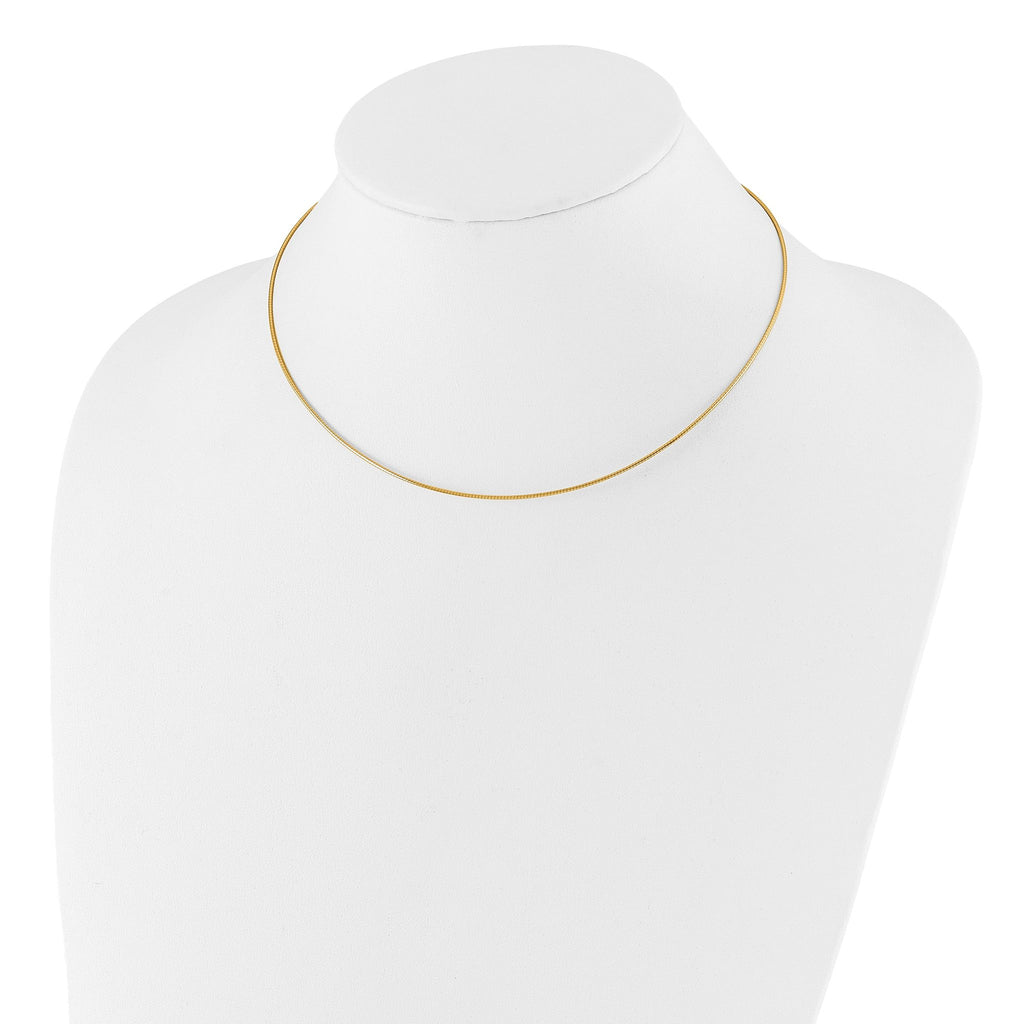 14K Gold Omega Necklace with Detachable Clasp and Lifetime Warranty