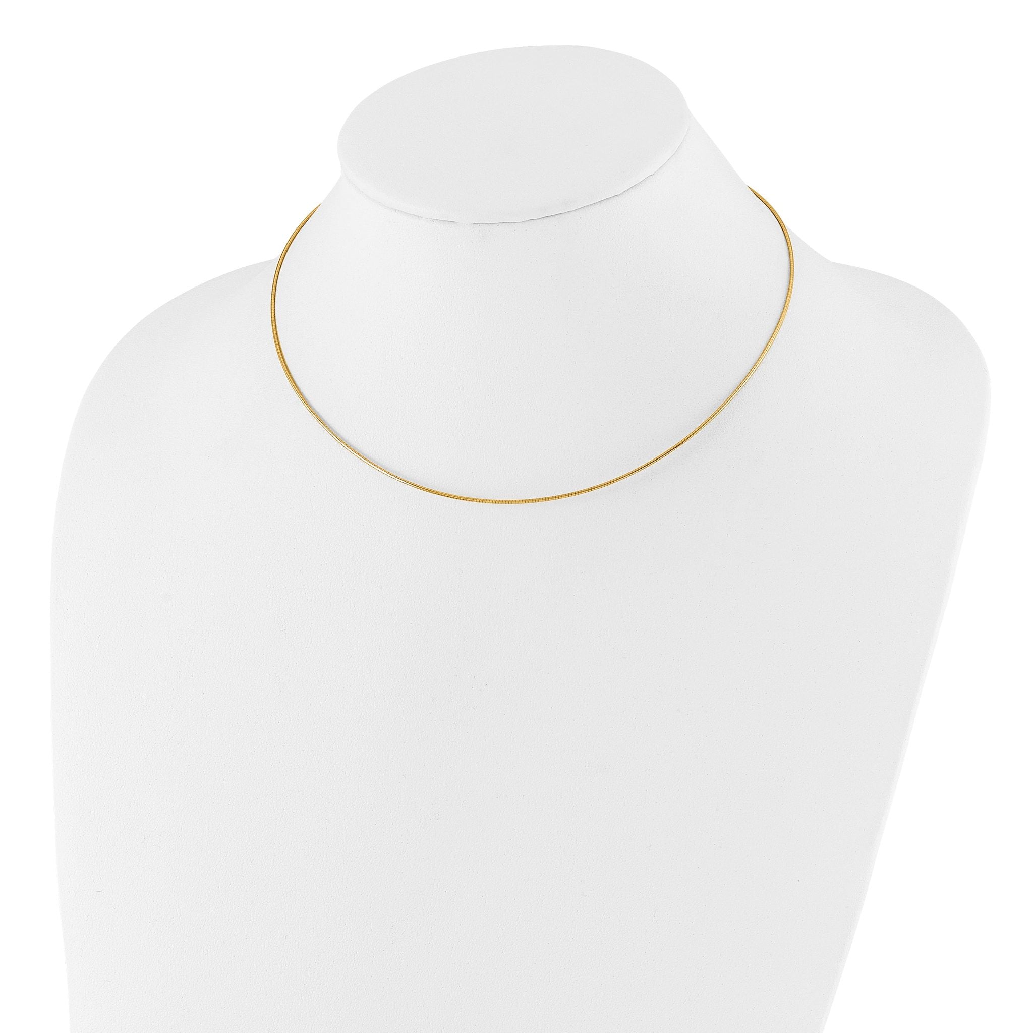 14K Gold Omega Necklace with Detachable Clasp and Lifetime Warranty