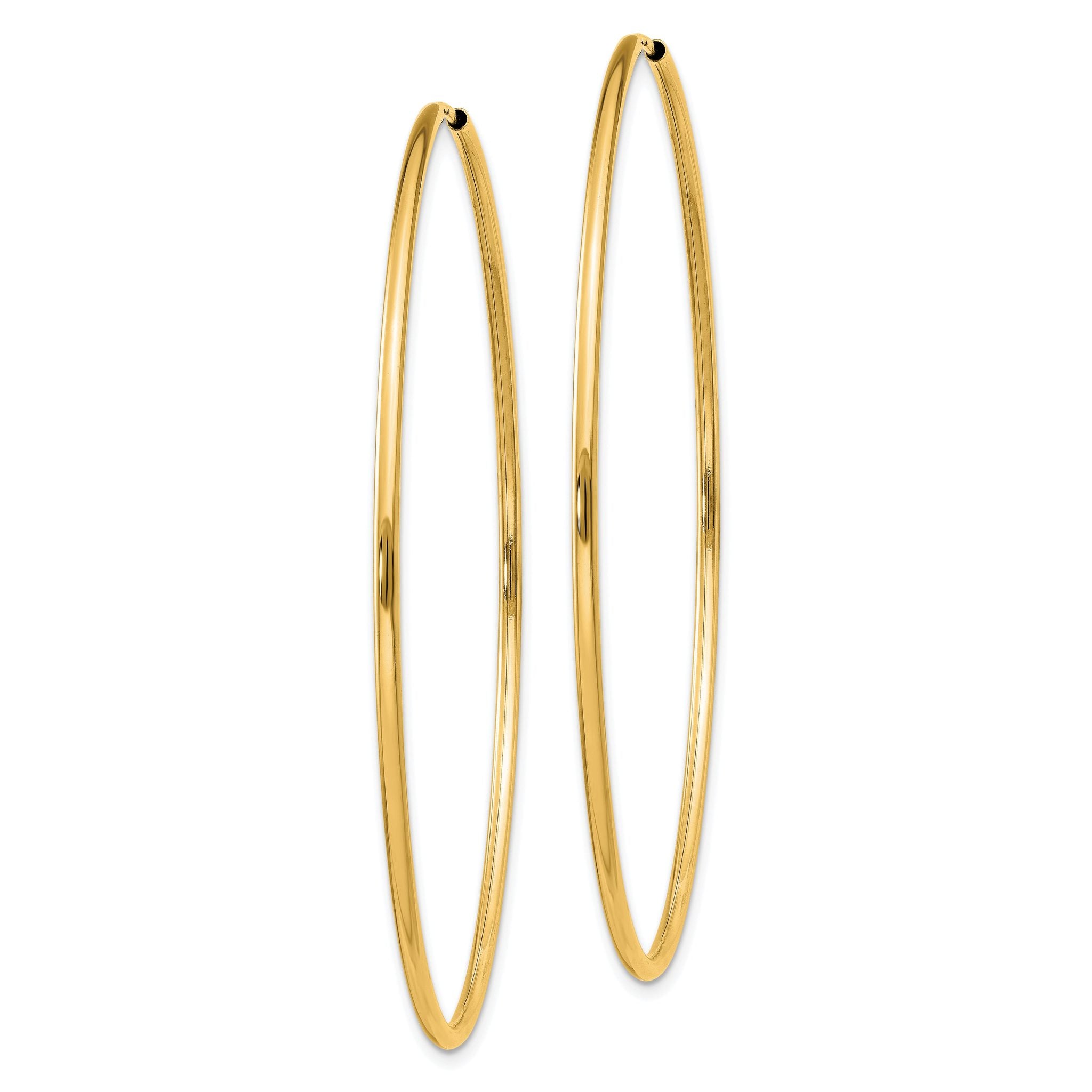 14k 1.5mm Polished Round Endless Hoop Earrings Secondary image