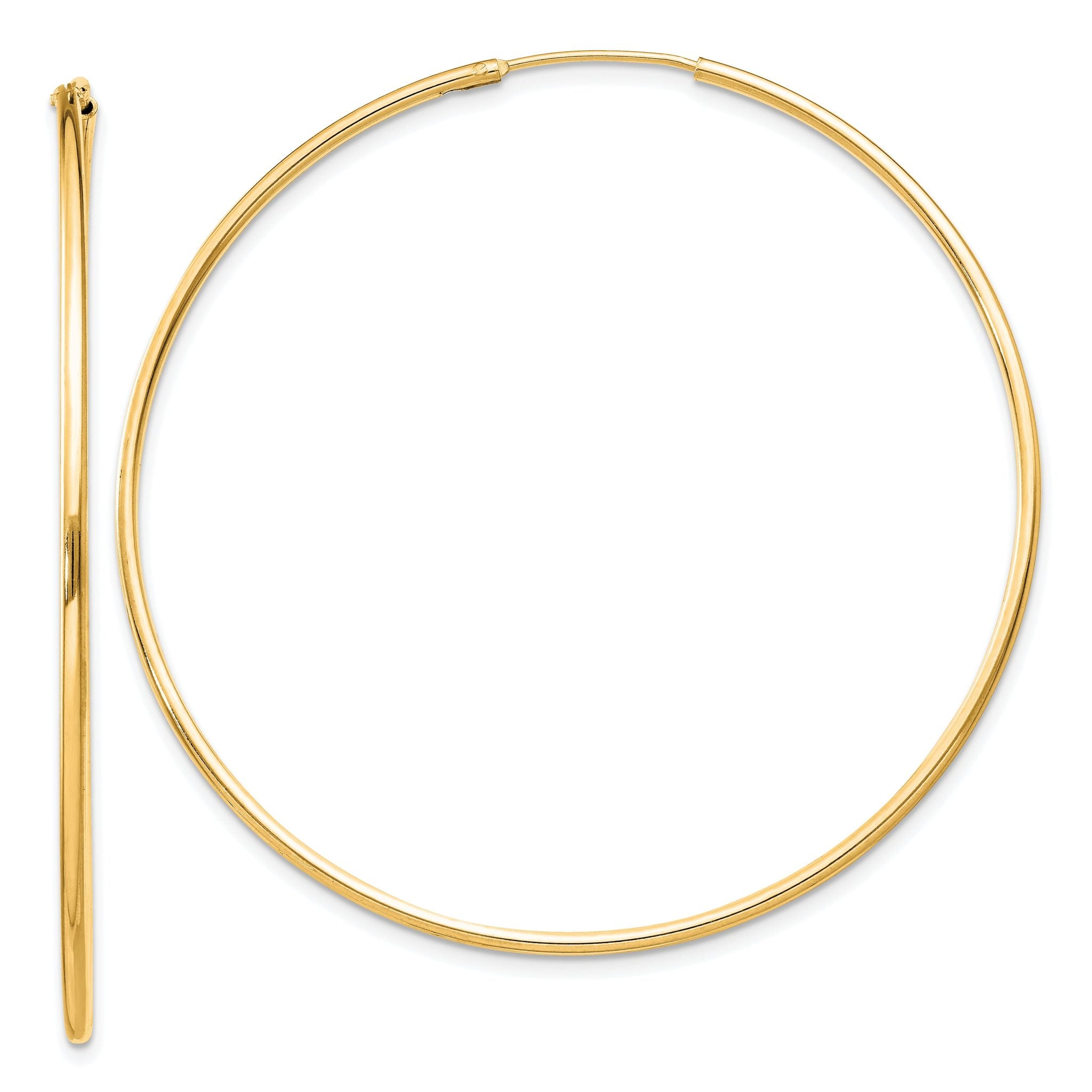 Sterling Silver Flash Gold-plated 1.3mm Endless Hoop Earrings Main image