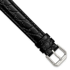 Alligator-Grain Leather Watch Band in Black, 15mm