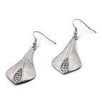 Stainless Steel Polished & Brushed Cubic Zirconia Drop Dangle Earrings for Women