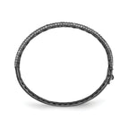 Sterling Shimmer Sterling Silver Black Rhodium-plated 175 Stone PavÃÂ¢Ã¢âÂ¬ÃÂ¡ CZ Hinged Bangle Bracelet