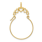 14K Yellow Gold Polished 5-Heart Charm Holder Pendant Elegant and Solid Design