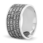 AMEN Sterling Silver Rhodium-plated Size 13 Lord's Prayer Ring