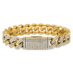 14k 11 3/8 carat Lab Grown Diamond VS/SI+ G+ Complete 4mm Pavâ Cuban Link 8 Bracelet