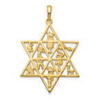 14K Gold Star of David 12 Tribes Pendant Solid, Elegant, Themed