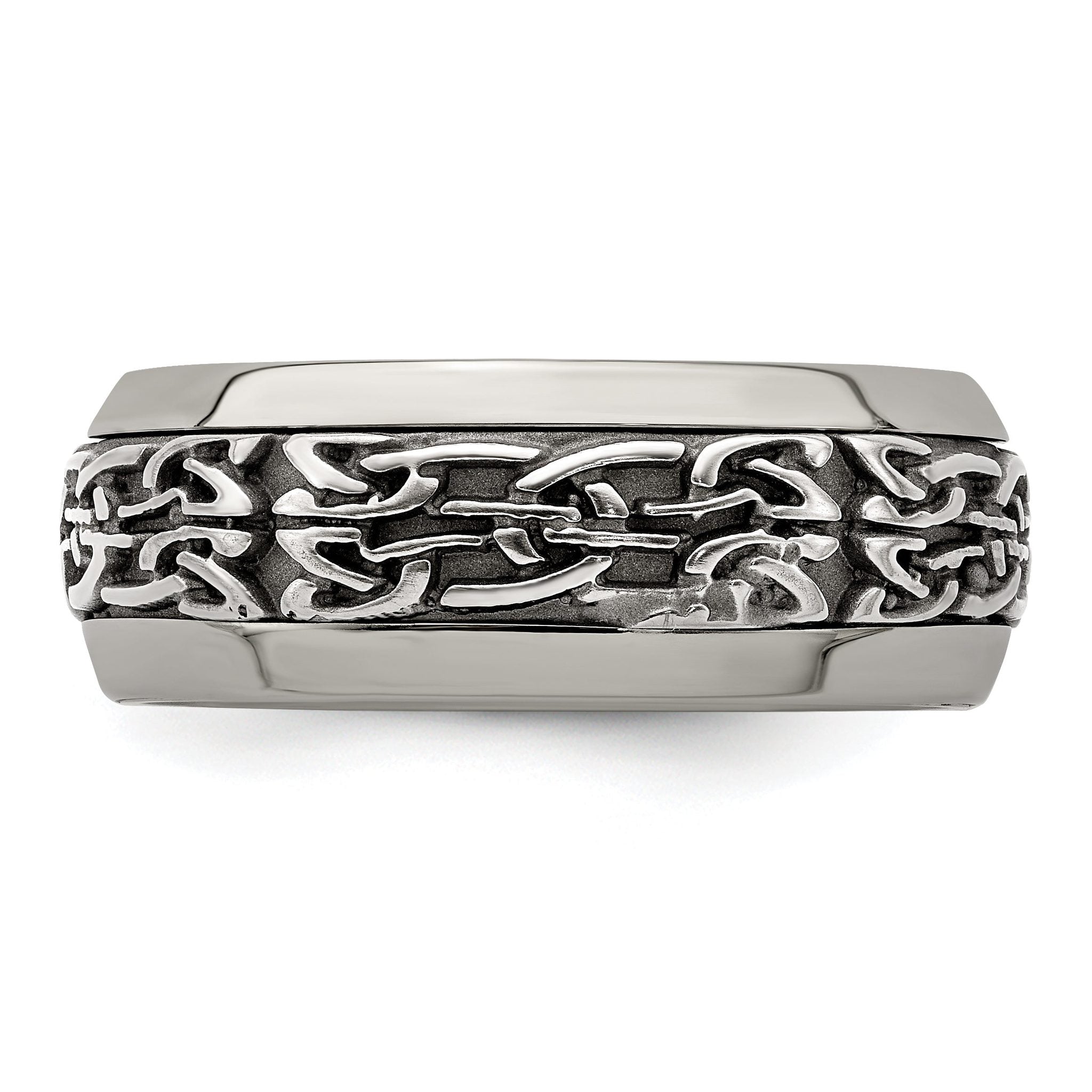 Edward Mirell Titanium Wedding Band with Polished Finish Engravable 9mm