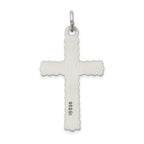 Sterling Silver 925 INRI Crucifix Pendant with Antiqued Polished Finish