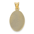14K Gold Baptism Oval Pendant with Rose & White Rhodium Diamond-Cut Detailing