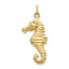 14K Gold Men's Seahorse Charm with Polished Finish