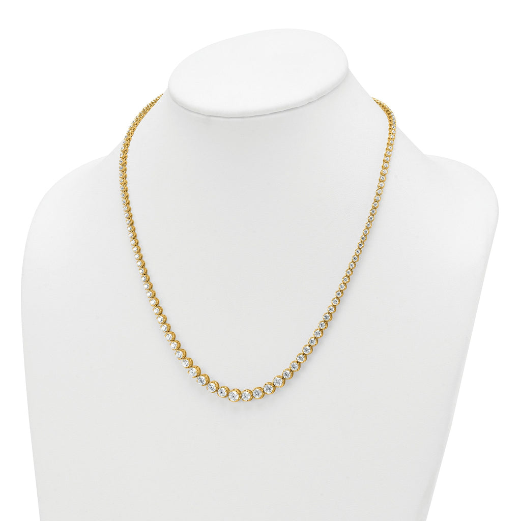 14k 11 carat Certified Lab Grown Diamond VS/SI+ G+ Complete Round 20 inch Graduated Tennis Necklace