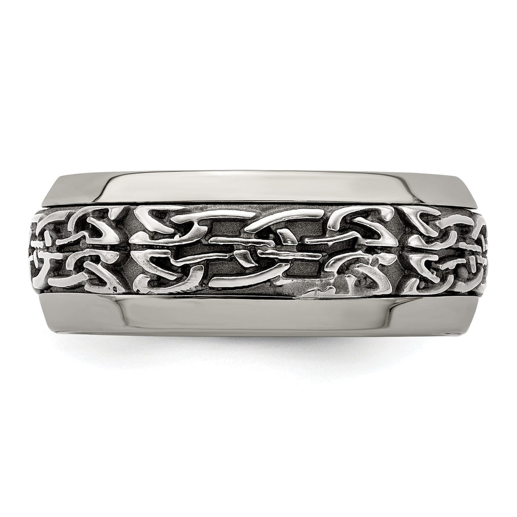 Edward Mirell Titanium Wedding Band with Polished Finish Engravable 9mm