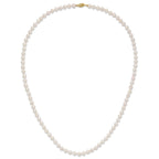14k 6-7mm White Round Akoya Saltwater Cultured Pearl Necklace