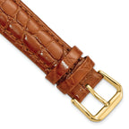 Havana Alligator-Grain Leather Watch Band in Brown, 14mm