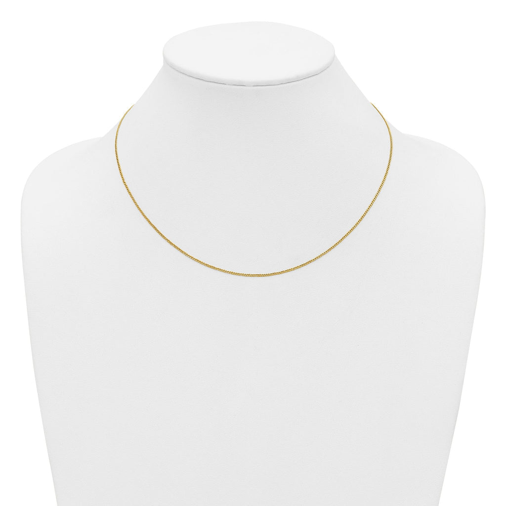14K Gold Filled Polished Curb Chain Necklace in 1.25mm Width