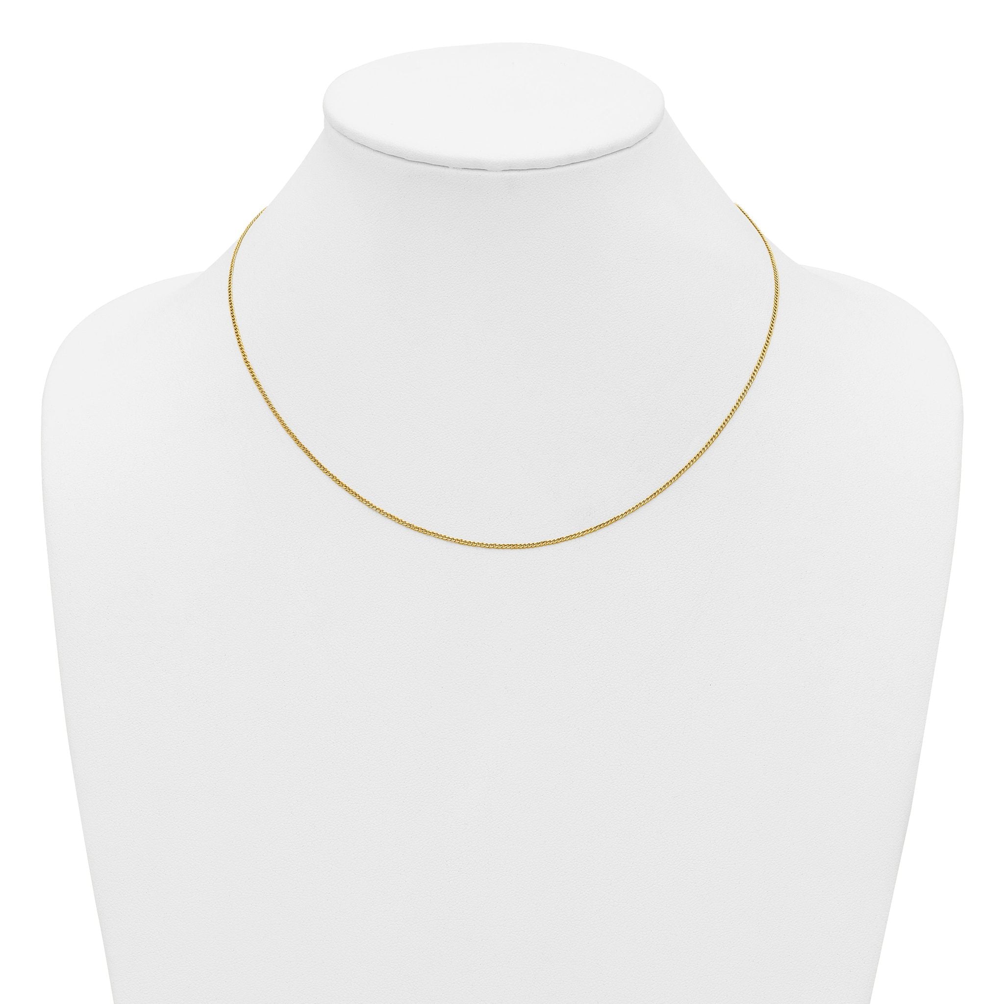 14K Gold Filled Polished Curb Chain Necklace in 1.25mm Width